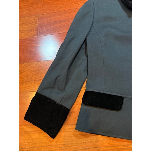 Valentino Night Jacket‎ Velvet Trim Vintage 90s Wool | Black | Size 12 - Picture 5 of 14